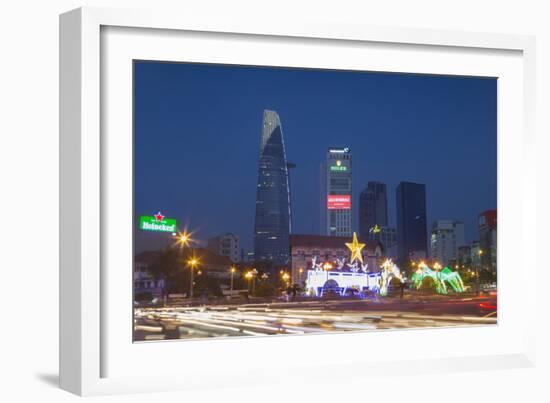 Bitexco Financial Tower at Dusk, Ho Chi Minh City, Vietnam, Indochina, Southeast Asia, Asia-Ian Trower-Framed Photographic Print