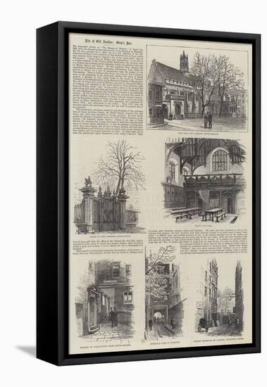 Bits of Old London, Gray's Inn-Alfred Robert Quinton-Framed Stretched Canvas