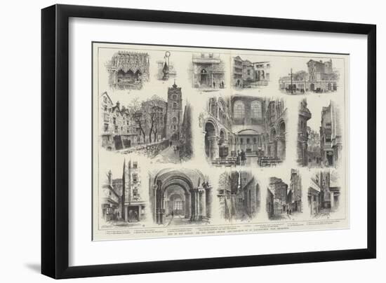 Bits of Old London, the Old Priory Church and Precincts of St Bartholomew, West Smithfield-Alfred Robert Quinton-Framed Giclee Print