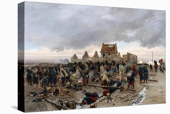 Bivouac at Le Bourget-Alphonse Marie de Neuville-Stretched Canvas