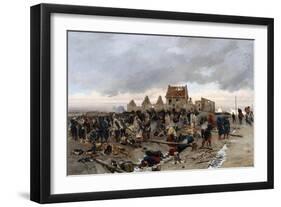 Bivouac at Le Bourget-Alphonse Marie de Neuville-Framed Giclee Print