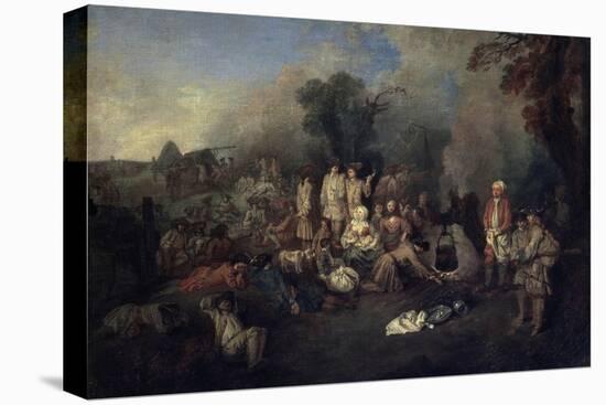 Bivouac, C1710-Jean-Antoine Watteau-Stretched Canvas