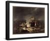 Bivouac de Napoléon Ier sur le champ de bataille de Wagram pendant la nuit du 5 au 6 juillet 1809-Adolphe Roehn-Framed Giclee Print