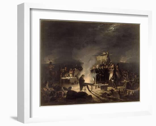 Bivouac de Napoléon Ier sur le champ de bataille de Wagram pendant la nuit du 5 au 6 juillet 1809-Adolphe Roehn-Framed Giclee Print