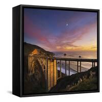 Bixby Bridge at Sunset.-Jon Hicks-Framed Stretched Canvas