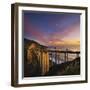 Bixby Bridge at Sunset.-Jon Hicks-Framed Photographic Print