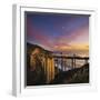 Bixby Bridge at Sunset.-Jon Hicks-Framed Photographic Print