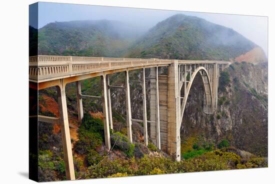 Bixby Bridge, Big Sur California-robert cicchetti-Stretched Canvas