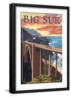 Bixby Bridge - California Coast-Lantern Press-Framed Art Print