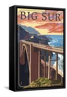 Bixby Bridge - California Coast-Lantern Press-Framed Stretched Canvas