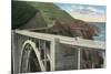 Bixby Creek Bridge, San Simeon Highway, California-null-Mounted Premium Giclee Print