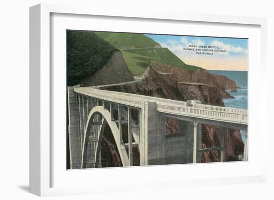 Bixby Creek Bridge, San Simeon Highway, California-null-Framed Art Print