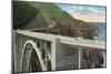 Bixby Creek Bridge, San Simeon Highway, California-null-Mounted Art Print