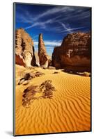 Bizarre Sandstone Cliffs in Sahara Desert, Tassili N'ajjer, Algeria-DmitryP-Mounted Photographic Print