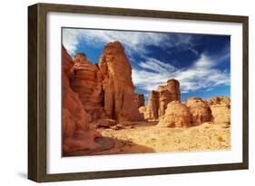 Bizarre Sandstone Cliffs in Sahara Desert, Tassili N'ajjer, Algeria-DmitryP-Framed Photographic Print