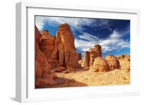 Bizarre Sandstone Cliffs in Sahara Desert, Tassili N'ajjer, Algeria-DmitryP-Framed Photographic Print