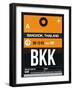 BKK Bangkok Luggage Tag I-NaxArt-Framed Art Print