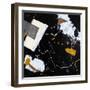 Black abstract with objects-Hyunah Kim-Framed Art Print