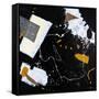 Black abstract with objects-Hyunah Kim-Framed Stretched Canvas