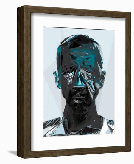 Black and Blue Man-Enrico Varrasso-Framed Art Print