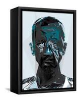 Black and Blue Man-Enrico Varrasso-Framed Stretched Canvas