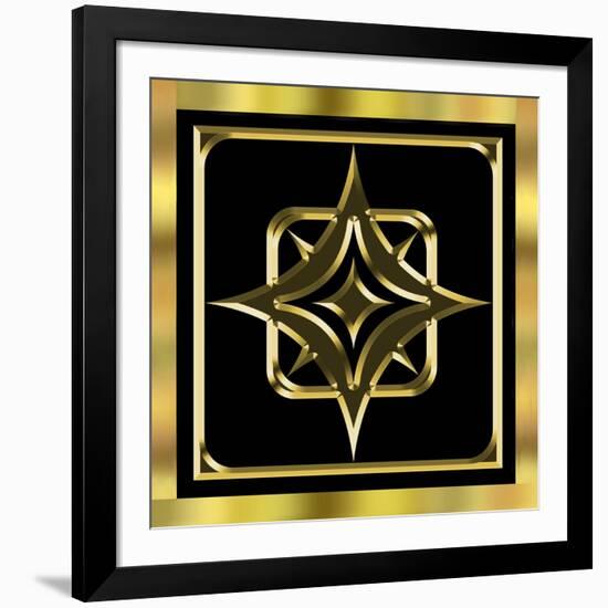 Black and Gold 10-Art Deco Designs-Framed Giclee Print