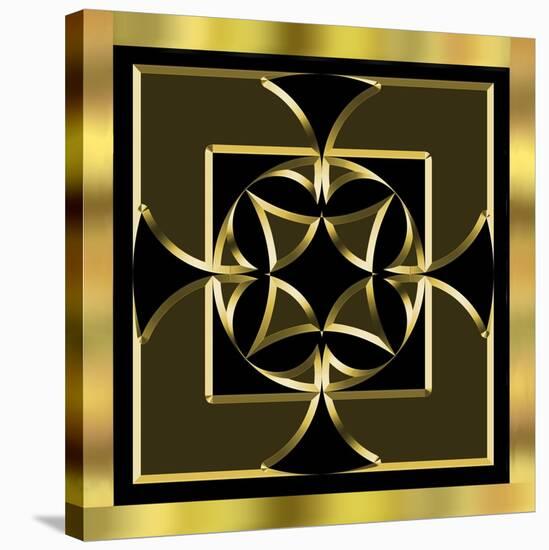 Black and Gold 13-Art Deco Designs-Stretched Canvas