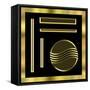 Black and Gold 1-Art Deco Designs-Framed Stretched Canvas