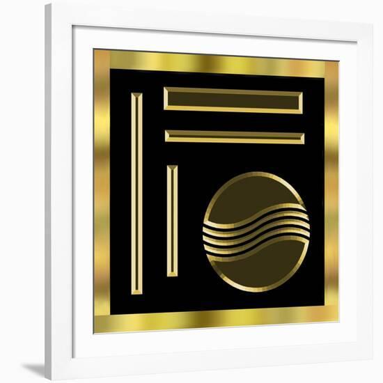 Black and Gold 1-Art Deco Designs-Framed Giclee Print