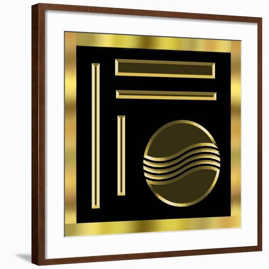 Black and Gold 1-Art Deco Designs-Framed Giclee Print