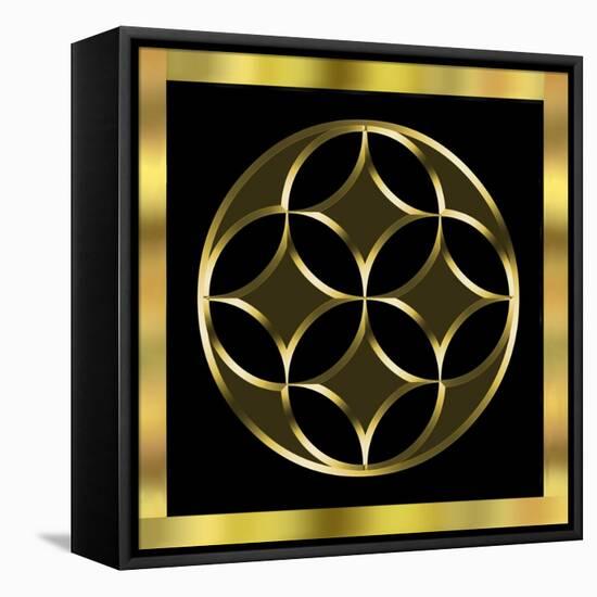 Black and Gold 2-Art Deco Designs-Framed Stretched Canvas