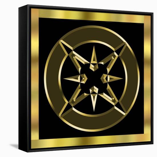 Black and Gold 7-Art Deco Designs-Framed Stretched Canvas