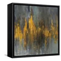 Black and Gold Abstract-Danhui Nai-Framed Stretched Canvas