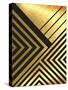 Black And Gold Geometric Lines 2-Urban Epiphany-Stretched Canvas