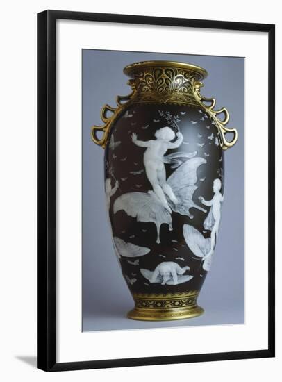 Black and Gold Vase, Pate-Sur-Pate Series-null-Framed Giclee Print