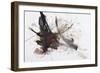 Black and Red Abstract Brush Painting-shooarts-Framed Art Print