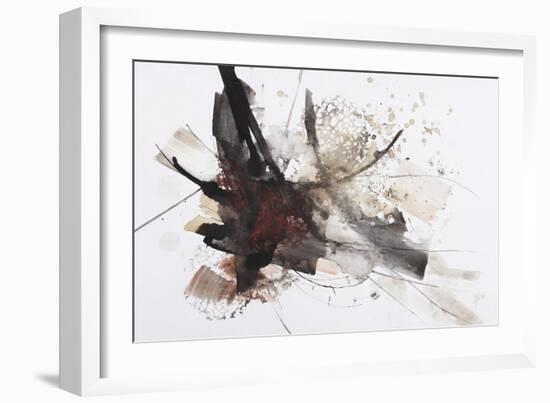 Black and Red Abstract Brush Painting-shooarts-Framed Art Print