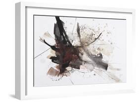 Black and Red Abstract Brush Painting-shooarts-Framed Art Print