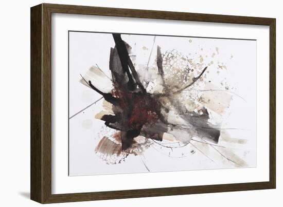 Black and Red Abstract Brush Painting-shooarts-Framed Premium Giclee Print