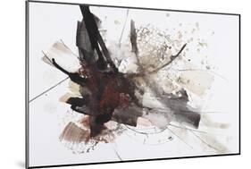 Black and Red Abstract Brush Painting-shooarts-Mounted Premium Giclee Print