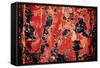 Black and Red Rust-null-Framed Stretched Canvas