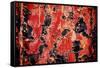 Black and Red Rust-null-Framed Stretched Canvas