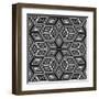 Black And White 3D Cubes Illustration - Escher Style-Kamira-Framed Art Print