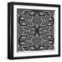 Black And White 3D Cubes Illustration - Escher Style-Kamira-Framed Art Print