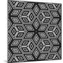 Black And White 3D Cubes Illustration - Escher Style-Kamira-Mounted Art Print