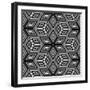 Black And White 3D Cubes Illustration - Escher Style-Kamira-Framed Art Print