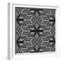 Black And White 3D Cubes Illustration - Escher Style-Kamira-Framed Art Print