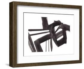 Black and White Abstract Painting 1-Jaime Derringer-Framed Giclee Print