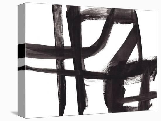 Black and White Abstract Painting 2-Jaime Derringer-Stretched Canvas