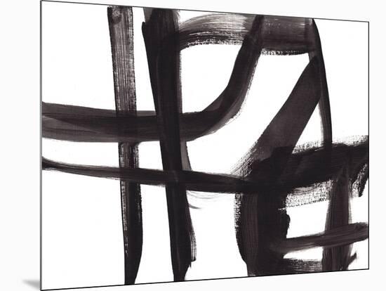 Black and White Abstract Painting 2-Jaime Derringer-Mounted Giclee Print